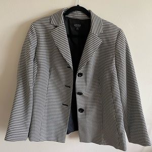Kasper | Houndstooth Blazer with Shoulder Pads